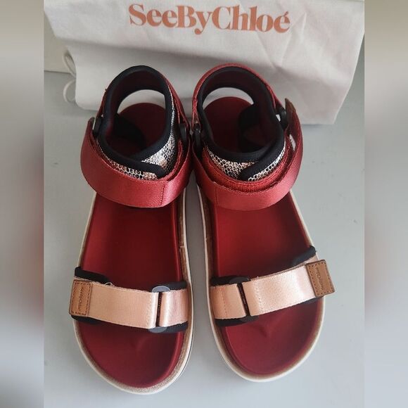 See by Chloé YUMI Ankle Strap Women's Platform Sport Sandals Size 5 MSRP$345 - Picture 3 of 9
